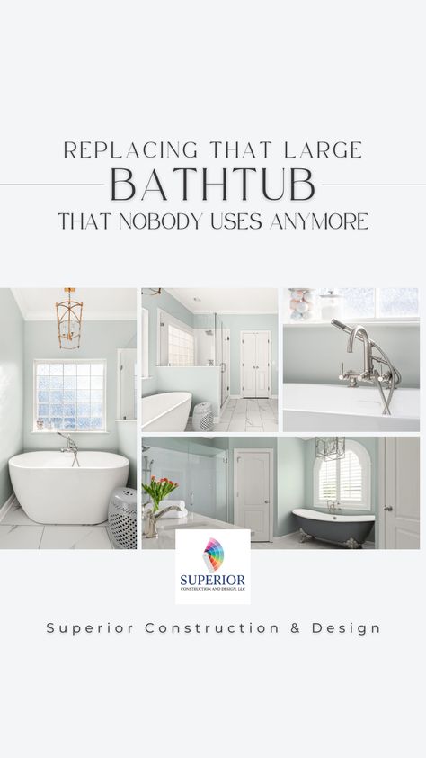 These days, we’re ripping out bathtubs left and right. Y’all know the ones… they’re built into a platform, may or may not have jets, and likely haven’t been used since the early 2000s. Oh, you have one, too? I thought you might. And believe me, I can relate. If your bathtub makes you cringe as much as mine did, this blog post will walk you through how to decide if you'll replace your tub. Built In Tub, Exposed Plumbing, Jet Tub, Large Bathtub, Vanities Bathroom, Best Bathtubs, Large Tub, Bathroom Makeovers, Interior Design Bathroom