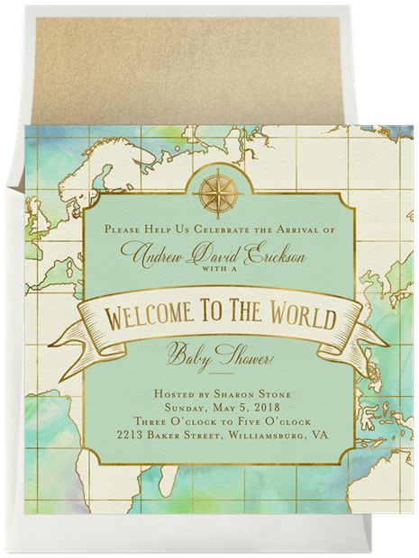 Fun Baby Shower Themes, Colin Cowie, Welcome To The World Baby, Baby Shower Host, Travel Baby Shower Theme, Unique Baby Shower Invites, Travel Baby Showers, Airplane Baby Shower, Adventure Baby Shower