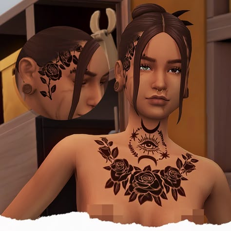 Aaliyah Hair, Sims 4 Tattoos, Makeup Cc, Mini Tattoo, Sims 4 Mm Cc, Sims 4 Body Mods, Free Sims, 4 Tattoo, Sims 4 Dresses