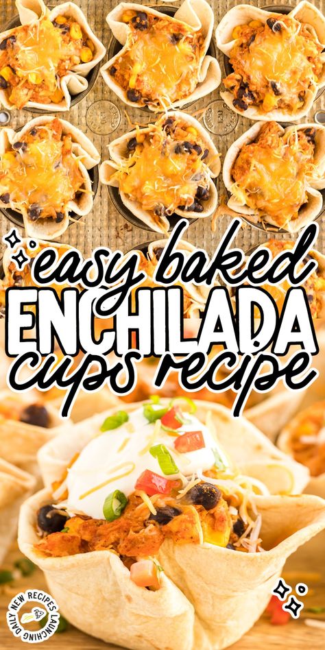 These cute little individual-sized easy enchilada cups are a fun twist on classic enchiladas. You'll love the bold taste of this simple, homemade recipe. Mexican Muffin Tin Recipes, Enchilada Cups Beef, Enchilada Cups, Chicken Cupcakes, Tin Recipes, Vegetarian Enchiladas, Easy Enchiladas, Mini Tacos, Chicken Enchiladas Easy