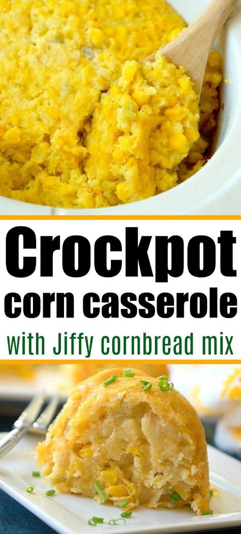 Crockpot Corn Casserole, Sweet Creamed Corn, Crockpot Cornbread, Corn Casserole Crockpot, Slow Cooker Corn Casserole, Crockpot Corn, Creamed Corn Casserole Recipe, Thanksgiving Meal Plan, Vegetarian Side Dish