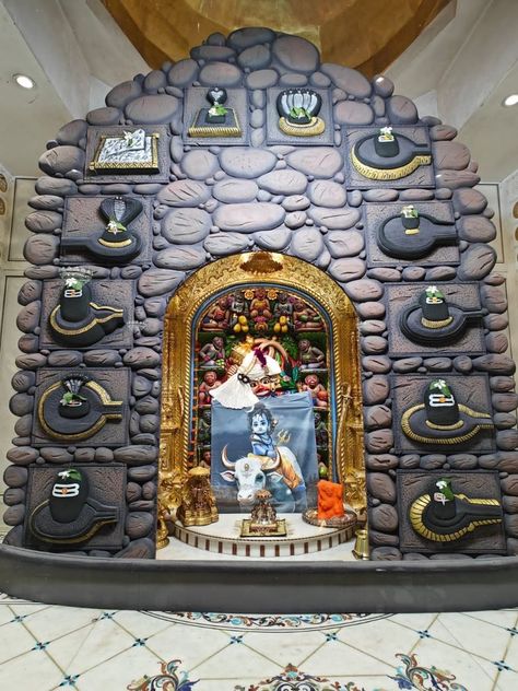 Ganpati Pandal Decoration, Ganesh Pandal Decoration Ideas, Puja Pandal Decoration Ideas, Bappa Decoration, Ganesh Decoration, Thermocol Craft, Ganpati Decoration Theme, Puja Pandal, Mehendi Decor Ideas