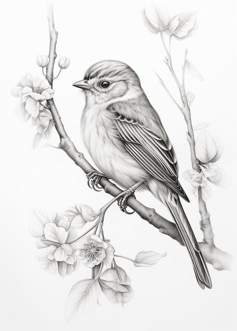 3d Bird Drawing, Birds Of Prey Drawing, Parotts Bird Drawing, Birds Sketches Pencil, Bird Sketch Realistic, Animal Sketches Realistic, Bird Sketch Pencil, How To Draw A Bird, Little Bird Drawing