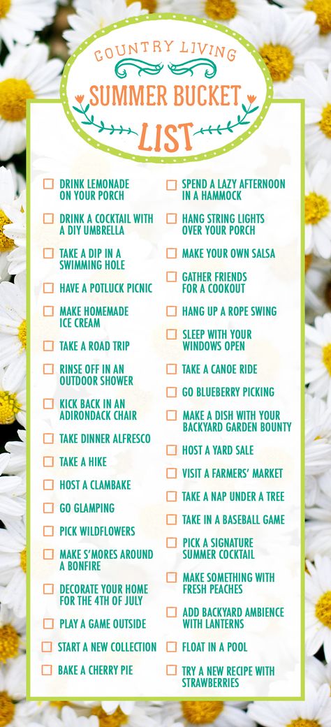 Consider this your ultimate summer bucket list. Our can't-miss checklist of will make sure you have a summer you'll never forget, from cooking up new recipes to getting outside. Ultimate Summer Bucket List, Best Summer Ever, Bucket List For Teens, Summer To Do List, Fun Summer Activities, Summer Fun List, List Of Activities, Summer Bucket List, The Best Summer