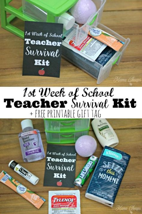 DIY Back to School Teacher Survival Kit Gift + Free Printable!! https://www.mamacheaps.com/2018/08/diy-back-to-school-teacher-survival-kit-gift.html #teachergift #diy #printable #backtoschool Teacher Survival Kit Gift, Teacher Survival Kit, Survival Kit Gifts, School Survival Kits, Appreciation Gifts Diy, Survival Kit For Teachers, Teacher Survival, Teacher Appreciation Gifts Diy, Diy Back To School