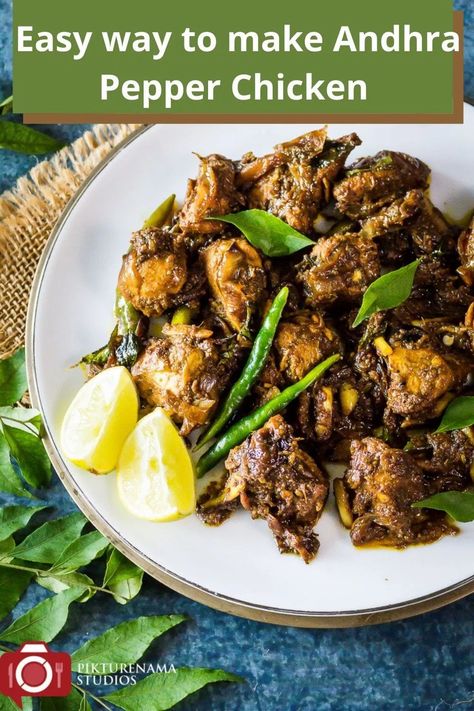 This is a spicy dry chicken recipe with plenty of onions and ginger. Try out the recipe of Andhra Pepper Chicken #Andhrapepperchicken #pepperchicken #regionalrecipes #recipes Chicken Pepper Fry, Chicken Restaurant, Black Pepper Chicken, Recipes With Chicken And Peppers, Chicken Fry, Spicy Chicken Recipes, Mutton Recipes, Indian Chicken, Pepper Chicken