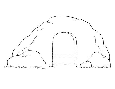 An illustration of the empty tomb, from the nursery manual Behold Your Little Ones (2008), page 123. Easter Jesus Crafts, Easter Bible Crafts, Christ Tomb, Easter Tomb, The Empty Tomb, Jesus Tomb, Preschool Sunday School, Easter Lessons, Christian Activities