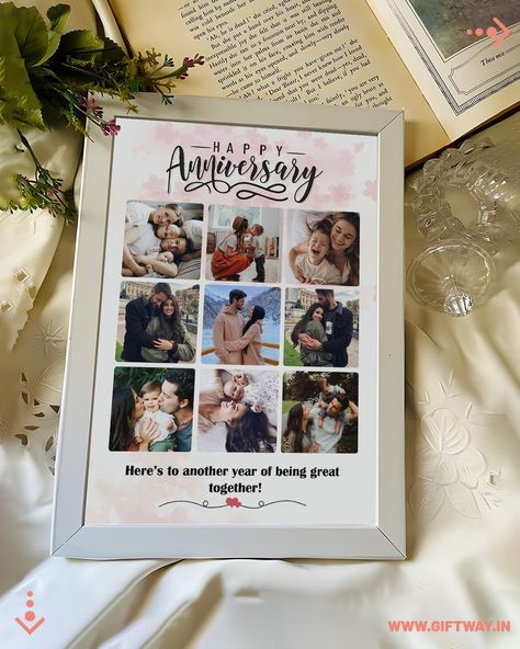 ₹349 free shipping! Check out our latest creations for anniversary! ✨ 💻 Visit our website for more designs: www.giftway.in 📲 WhatsApp us for custom orders: 7303-8863-16 Personalize your frame with images, text, names, and wishes. Order yours now and make your memories even more special! #giftway #anniversarygift #photoframe #customgifts #personalisedframes #giftwayspecial #personalizedgifts #giftideas #gift #giftsforher #customizedgifts #giftsforhim Happy Anniversary Frame, Happy Anniversary Photo Frame, Diy Cards For Boyfriend, Happy Anniversary Photos, Gift Photo Frame, Anniversary Wishes For Husband, Ideas Regalo, Diy Photo Book, Collage Gift