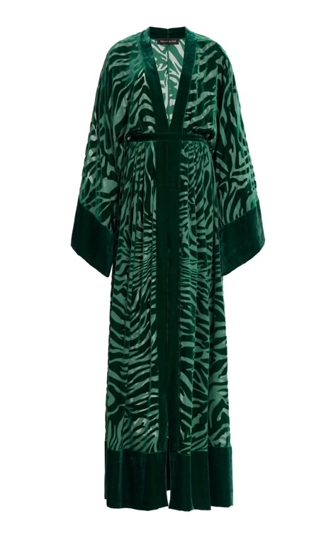 Velvet Devore, Kimono Pattern, Zuhair Murad, Green Coat, Abayas Fashion, Dress Hats, Fashion Design Clothes, Kimono Fashion, Couture Collection