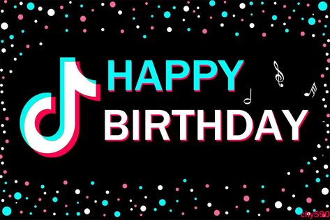 Happy Birthday Tiktok, Tik Tok Background, Birthday Tiktok, Tiktok Cake, Custom Background, Happy D, Happy Birthday Song, Birthday Songs, Happy Birthday Images