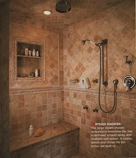 Shower shelf Tile Walk In Shower, Shower Area, Dream Shower, Bathroom Shower Design, Bathroom Plans, Room Master, Master Shower, Spa Shower, Wet Room