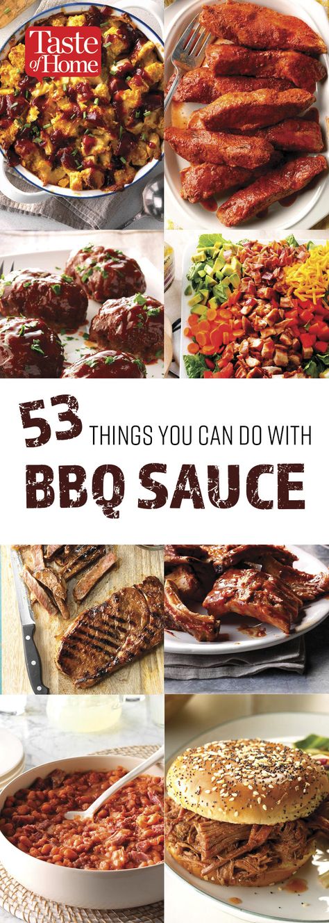 53 Things You Can Do With BBQ Sauce Bbq Sauce Ideas Dinners, Bbq Sauce Appetizers, Dinners With Bbq Sauce, Things To Make With Bbq Sauce, Bbq Sauce Ideas, Bbq Pasta Sauce, Uses For Bbq Sauce, What To Make With Bbq Sauce, Ways To Use Bbq Sauce