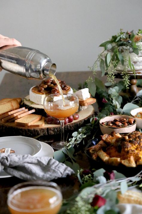 Fall cocktail party spread! #party #fall #dessert Fall Cocktail Hour Food, Fall Cocktail Party Appetizers, Fall Cocktail Party Decorations, Fall Brunch Cocktails, Fall Wine Tasting Party Ideas, Harvest Cocktail Party, Thanksgiving Cocktail Party, Cocktail Party Planning, Winter Cocktail Party