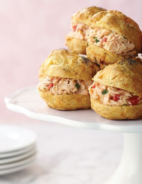 Smoked Salmon Cream Puffs Recipe - Life:Beautiful Smoked Salmon Puff Pastry, Catering Dishes, Salmon Puffs, Cream Puffs Recipe, Salmon Roasted, Recipes Sandwiches, Puff Pastry Cream Puffs, Salmon Bites, Cream Puff Recipe