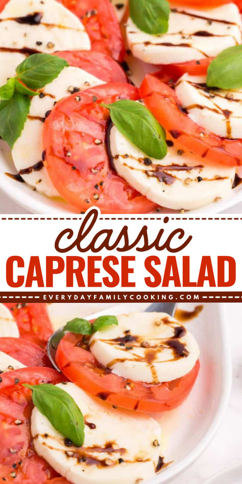 You just found the best tomato caprese salad recipe. This version uses that perfect combination of balsamic glaze and oil to get new new favorite appetizer. Best Caprese Salad, Tomato Caprese Salad, Tomato Caprese, Quick Family Dinners, Caprese Salad Recipe, Tomatoes Mozzarella, Easy Summer Dinners, Easy Recipes For Beginners, Best Appetizer Recipes