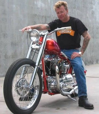 Brian Setzer on a badass bonnie. Tooling Tattoo, Stray Cat Strut, Brian Setzer, Rockabilly Music, Motorcycle Guy, Triumph Bobber, Chopper Bobber, Teddy Boys, Leather Carving