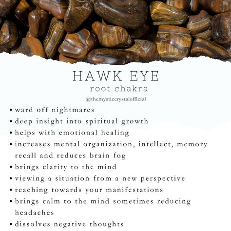 Falcons Eye Crystal Meaning, Crystal Placement, Hawk Eye, Crystals Healing Properties, Crystal Healing Stones, Brain Fog, Crystal Meanings, Hawkeye, Emotional Healing