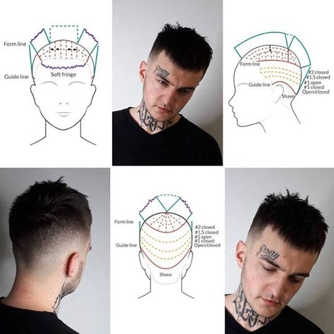 Hairdressing Head Sheets en Instagram: “It’s Barbering time. Thanks for diagram to @dima.shkirya Diagrams made using @hairtechapp…” Long Hair Short Sides, Home Haircut, Barber Tips, Cut Your Own Hair, Hair Cut Guide, Long Hair Cut Short, Textured Crop, Hair Barber, Soft Fringe