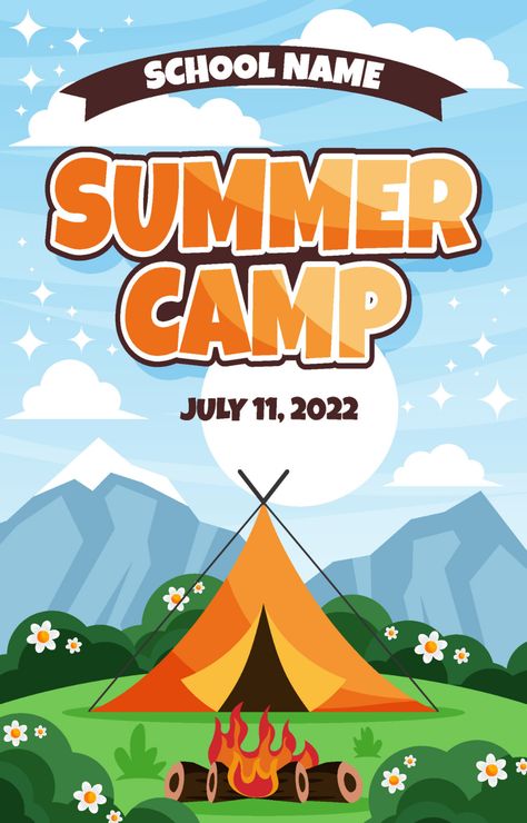 Download the Summer Camp Poster Concept 7705990 royalty-free Vector from Vecteezy for your project and explore over a million other vectors, icons and clipart graphics! Summer Camp Names Ideas, Summer Camp Poster, Camp Poster, Camping Poster, Camping Clipart, Spring Camping, Nature Projects, Summer Poster, Summer Games