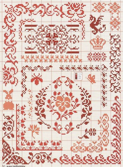 Geeky Cross Stitch Patterns, Cross Stitch Sampler Patterns, Cross Stitch Border Pattern, Blackwork Embroidery, Stitch Book, Embroidery Monogram, Cross Stitch Borders, Vintage Cross Stitches, Cross Stitch Samplers