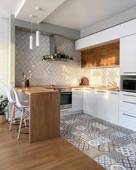 Modern Minimalist Kitchen, Tiny Kitchen Design, Small Apartment Interior, Kitchen Room Design, Kitchen Inspiration Design, Kitchen Furniture Design, Minimalist Kitchen, Home Room Design, Beautiful Kitchens