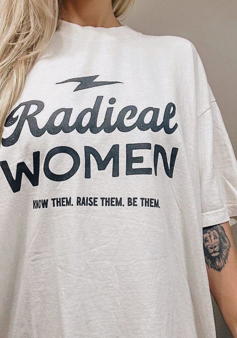 Woman Feminist, Radical Women, Rockford Illinois, Grunge Hippie, Retro Graphic Tees, Trending Today, Shirt Mockup, Graphic Shirts, Shirt Outfit