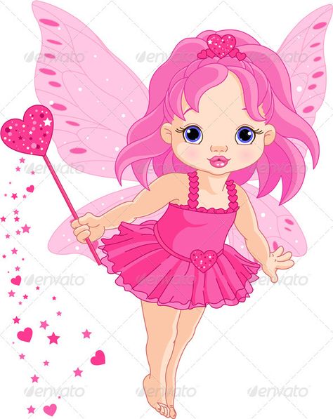 Illustration of Cute little Love baby fairy in fly Valentine Fairy, Fairy Cartoon, Angel Vector, Fairy Clipart, Fairy Images, Valentines Day Clipart, Disney Princess Images, Love Fairy, Baby Fairy