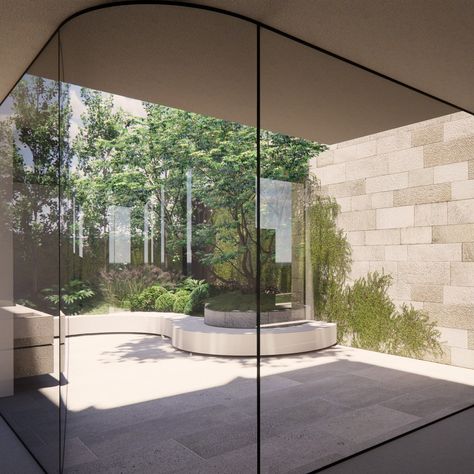 To create movement and flow in this rear courtyard, and to make it feel more generous than it really is, we have proposed a sweeping lounge seating/layered planter. The courtyard sits predominantly atop a basement below so this allows us to bring the garden into areas that would otherwise remain hard surfaces. #landscapedesign#gardendesign#courtyard#melbournegarden#luxuryresidence#alfresco Courtyard Seating, Outdoor Spa, Lounge Seating, Landscape Design, Spa, Castle, Lounge, Instagram