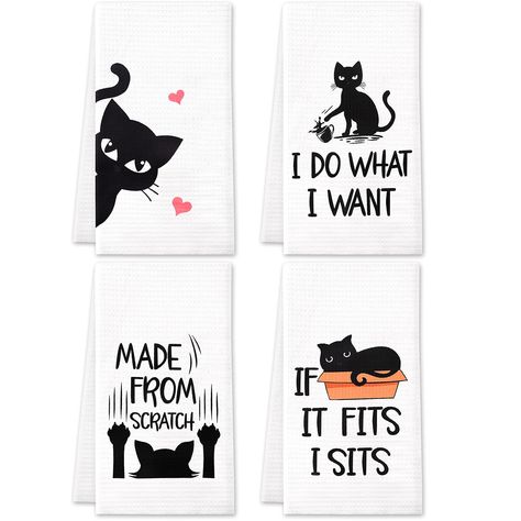 Cat Towel, Cat Kitchen, Microfiber Bath Towels, Wedding Shower Gifts, Housewarming Present, Gift Tea, Decorative Towels, Kitchen Themes, Housewarming Gifts