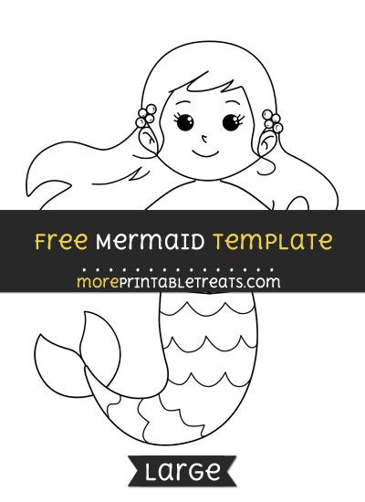 Free Mermaid Template - Large Mermaid Pattern Printable, Mermaid Applique Pattern, Mermaid Outline Templates, Mermaid Template Free Printable, Mermaid Template, Mermaid Outline, Applique Template, Sea Ideas, Ocean Theme Crafts