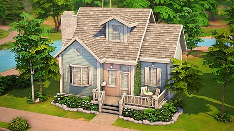 Sims 4 Cottage, Pastel Home, The Sims 4 Lots, Sims 4 Bedroom, Sims 4 House Plans, Sims 4 House Building, Suburban House, Sims 4 House Design, Casas The Sims 4