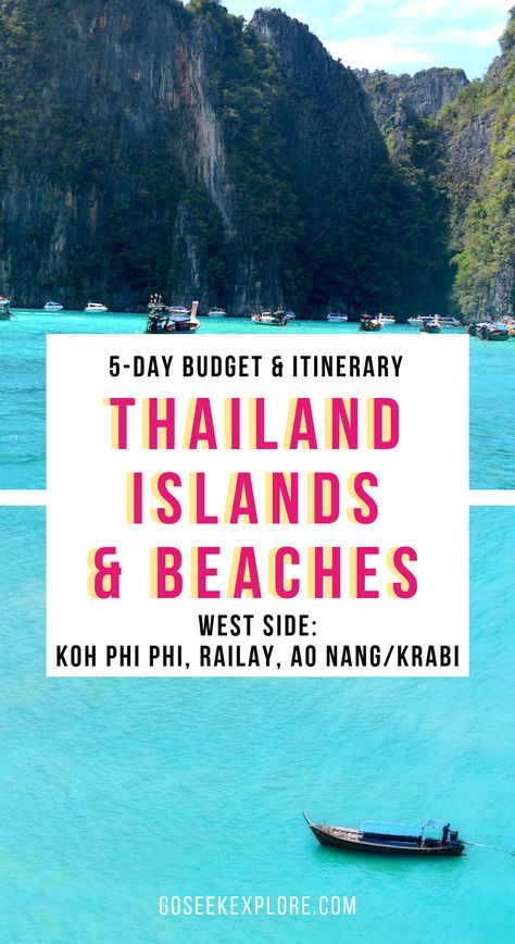 Exactly what it cost for 5 days island hopping in Thailand! True budget breakdown staying in Krabi/Ao Nang with day trips to Railay and the Koh Phi Phi 4-island tour. Super helpful for planning a Southeast Asia backpacking trip! goseekexplore.com #southeastasia #thailand #thailandtravel #kohphiphi #backpacking #asiatravel Southeast Asia Backpacking, Thailand Islands, South East Asia Backpacking, Backpacking For Beginners, Best Island Vacation, Koh Phi Phi, Thailand Itinerary, Thailand Travel Guide, Backpacking Asia