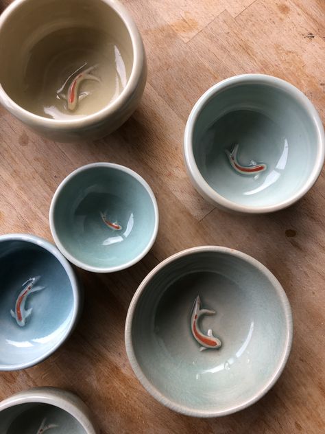 Koi Fish Mug, Fish Mug, Ceramics Mugs, Carpe Koi, Fish Bowl, Pottery Ideas, Koi Fish, Koi, Ceramic Mug