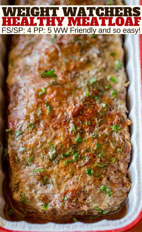 Healthy Meatloaf Recipe, Meatloaf Healthy Recipes, Lean Meatloaf Recipe, Weight Watcher Recipes With Ground Beef, Low Cal Meatloaf, Healthy Meatloaf Recipes Beef, Meatloaf Recipes Vegetables, Healthy Beef Meatloaf, Weight Watcher Recipes With Ground Turkey