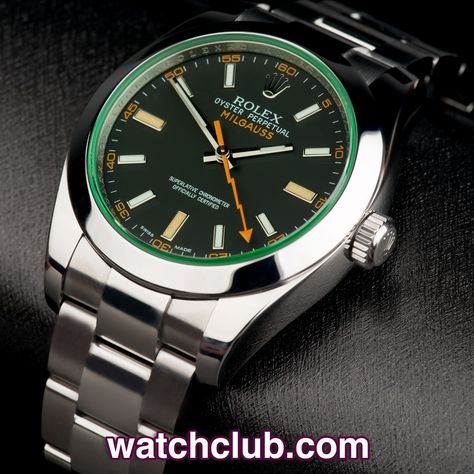 Rolex Milgauss Green Glass - 'Antimagnetic' REF: 116400GV | Year May 2009  This green glass antimagnetic Milgauss has definitely proved its worth amongst the best of the Rolex tool watches. The more sought after of modern Migauss references, the 16400GV features a green glass, orange 'lightning hand', black luminous dial and 40mm anti-magnetic case. Perfect watch all complete and in excellent condition Bond Street London, Rolex Milgauss, Mayfair London, Timex Watches, Timing Is Everything, We Watch, Bond Street, Pre Owned Rolex, Stylish Watches