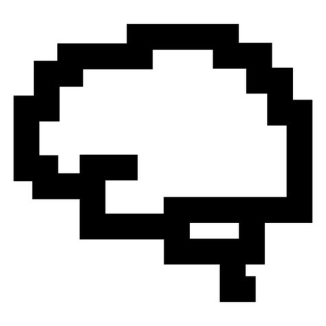 Brain Pixel Art, Brain Icon, Brain Tattoo, Brand Me, Cross Stitching, 8 Bit, Jewelry Inspo, Png Design, Gradient Color