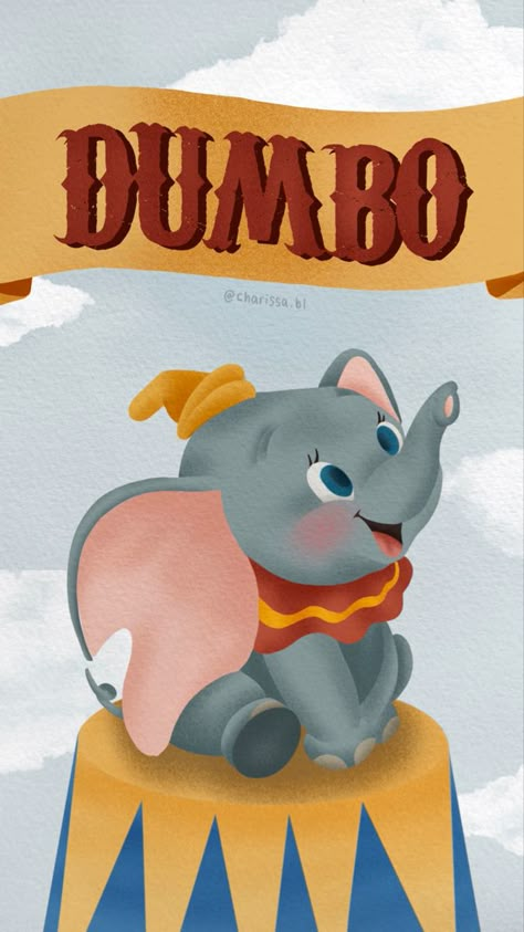 Dumbo Iphone Wallpaper, Dumbo Phone Wallpaper, Dumbo Color Palette, Dumbo Background, Dumbo Wallpaper Iphone, Disney 100 Wallpaper, Disney Dumbo Wallpaper, Dumbo Illustration, Dumbo Aesthetic