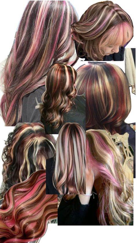 neapolitan hair 😋 Napoleon Hair Color, Neapolitan Hair Curly, Neopolatin Hair, Neoploaton Hair, Nepolian Hair, Neapolitan Hair Color, Neopaliton Hair, Neopolitan Hair Highlights, Napoleon Hair