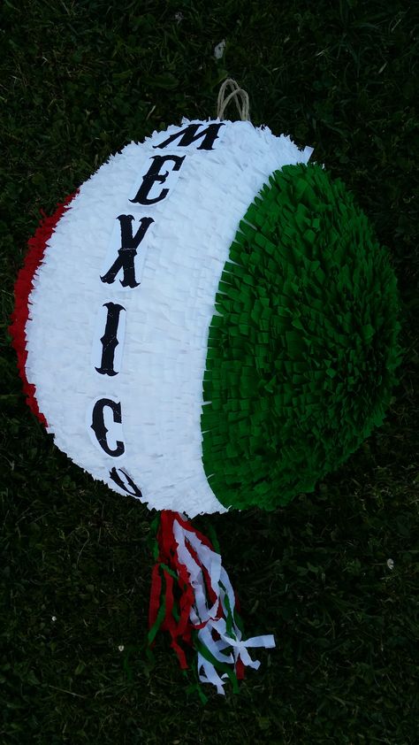 Viva Mexico! Round Pinata, Red, Mexico