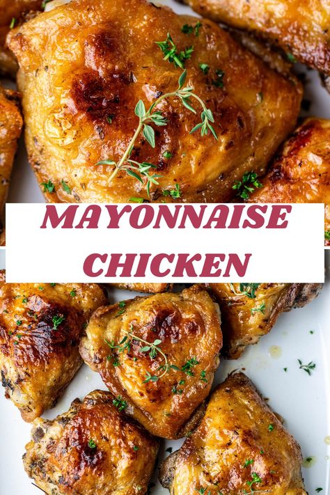 How to make the best Mayonnaise Chicken. Add this easy weeknight dinner to your rotation. The chicken is juicy and loaded with flavor. Mayo is the secret ingredient that takes it to the next level. Chicken Mayo Recipes, Mayonnaise Chicken, Chicken Mayo, Mayo Chicken, Chicken Breast Recipes Baked, Favorite Recipes Chicken, Random Recipes, Dinner Plans, Easy Chicken Dinner Recipes