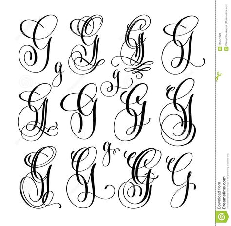 Calligraphy Lettering Script Font G Set, Hand Written Stock Vector - Illustration of alphabet, calligraphy: 115379129 Capital G Calligraphy, Calligraphy G, G Lettering, Alphabet Calligraphy, Tattoo Lettering Design, Graffiti Lettering Fonts, Handwriting Alphabet, Calligraphy Logo, Tattoo Lettering Fonts