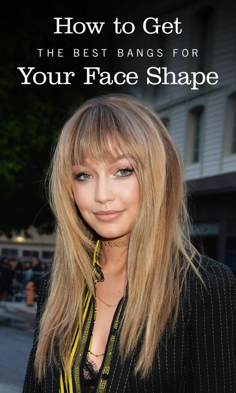 Bangs To Slim Face, Best Bangs For Long Face, Different Bang Styles Face Shapes, Bangs For Face Shape, Bangs For Long Face Shape, Bangs Transformation, Diy Bangs Haircut, Bangs For Small Forehead, Bangs For Round Face Long Hair