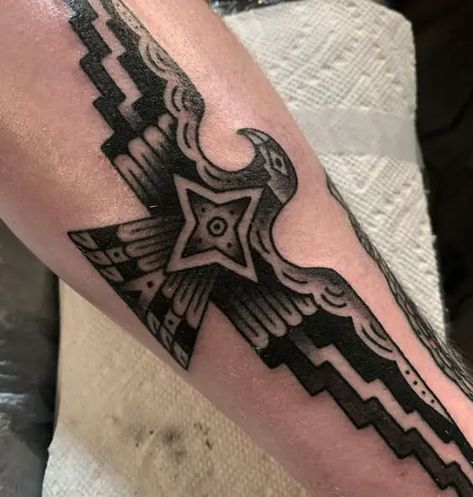 Thunderbird Tattoos, Native American Bird Tattoo, Thunderbird Tattoo, Native Indian Tattoos, Dutch Tattoo, Gap Filler Tattoo, Native American Symbol, Native American Thunderbird, Native American Tattoo Designs