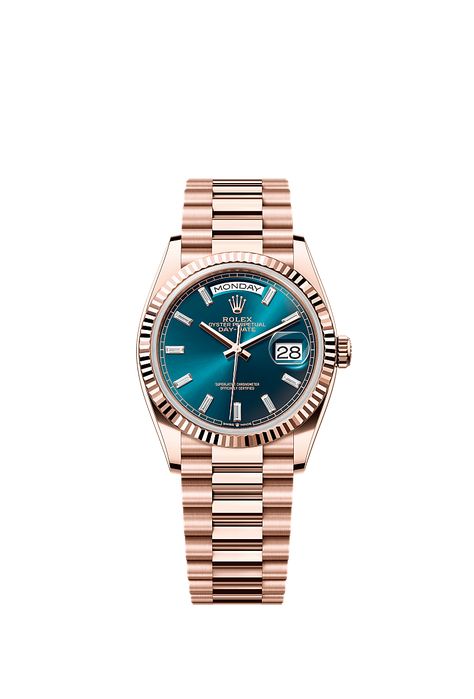 Rolex Day-Date 36 watch: 18 kt Everose gold - m128235-0085 A T, Rolex Day Date, Rolex, Collage, Gold, Pins