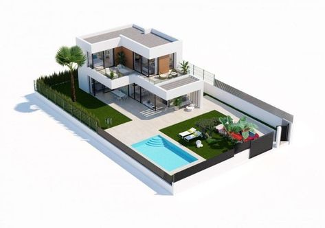 House With Pool, House Decorating Ideas Apartments, Modern Villa Design, House Floor Design, Building House Plans Designs, Building Plans House, Sims 4 House Design, Casas The Sims 4, House Arch Design