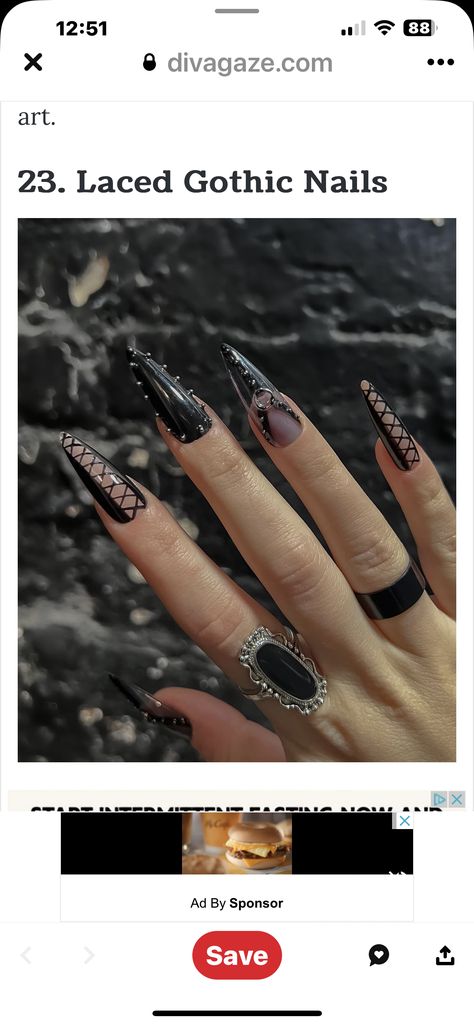 Fishnet Nail Art, Heavy Metal Nail Art, Metal Concert Nails, Rocker Chic Nails, Rocker Nails Punk, Wwe Nails, Heavy Metal Nails, Rock N Roll Nails, Metallica Nails