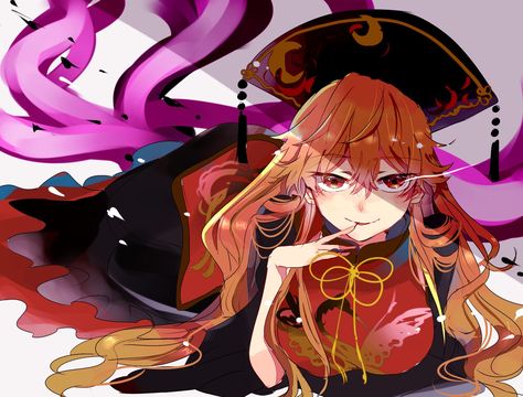 Touhou Junko, Yuyuko Touhou, Danganronpa Junko Enoshima Fanart, Zombie Land Saga Junko, Touhou Reimu Fanart, Touhou Anime, Anime Character Drawing, Splatoon, Hair Art