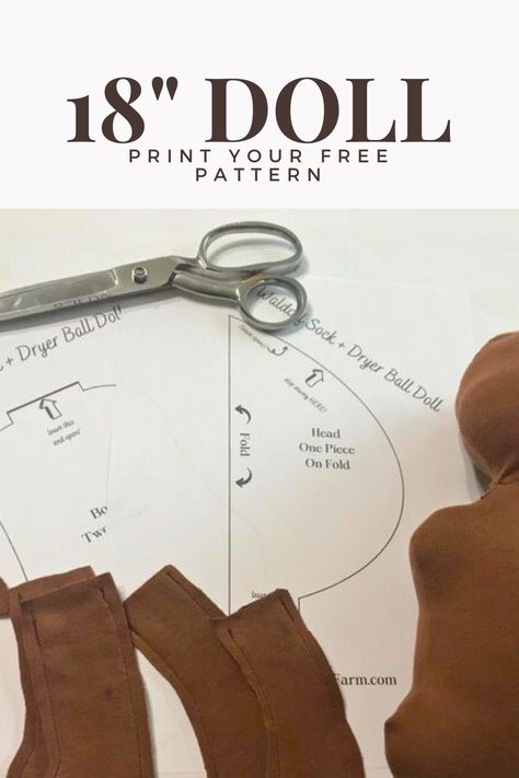 Visit the blog to print your free pattern and to learn more! Waldorf Doll Pattern Free, Rag Doll Pattern Free Printable, Doll Patterns Free Sewing Templates, Fabric Doll Patterns Free Printable, Handmade Dolls Diy, Free Primitive Patterns, Diy Doll Pattern, Doll Patterns Free Sewing, Rag Doll Sewing Pattern