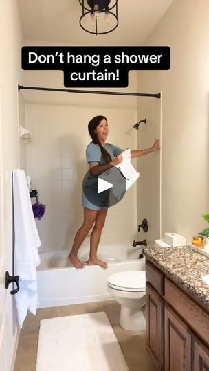 854K views · 3.6K reactions | Next on the list- the shower head! #diyhome #bathroomrenovation #bathroommakeover #bathroomdecor | Housing Tips | Housing Tips · Original audio Shower To Tub Remodel, Window Over Bathroom Sink, Shower Remodel With Curtain, How High To Hang Shower Curtain, How To Hang Shower Curtains Ideas, Kids Shower Ideas Bathroom, Bathtub Next To Shower Ideas, Tall Shower Curtain Ideas Bathroom, Guest Bathroom Shower Curtain Ideas