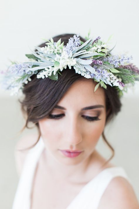 LAVENDER BRIDAL FLOWER CROWN - Chic Vintage Brides : Chic Vintage Brides Bridal Hair Crown, Purple Flower Headband, Crown Bridal Hair, Floral Hair Crown, Floral Hair Wreath, Bridal Floral Crown, Chic Vintage Brides, Veil Headpiece, Vintage Brides